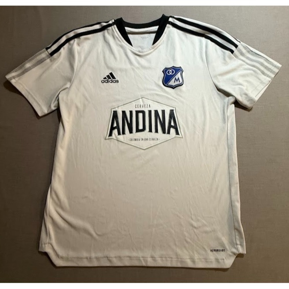 Millonarios CAFAM Adidas Andina Jersey Mens Large White Short Sleeve